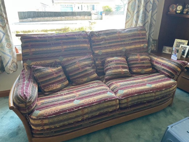 Ercol 3 piece suite, sofa and 2 chairs