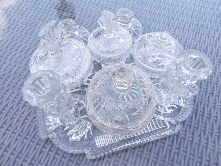 Glass crysal sugar bowels / candlestick holders /serving plate