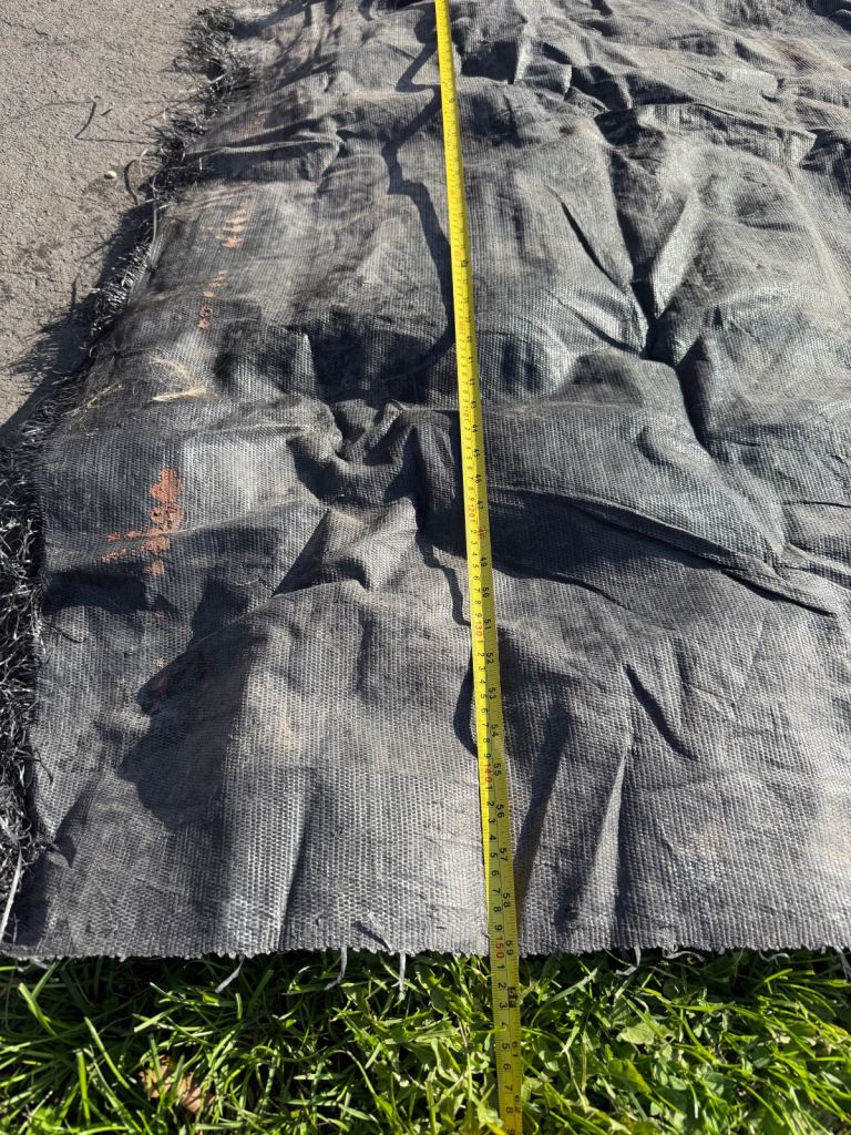 Weed control fabric used 1.5m x 6+m