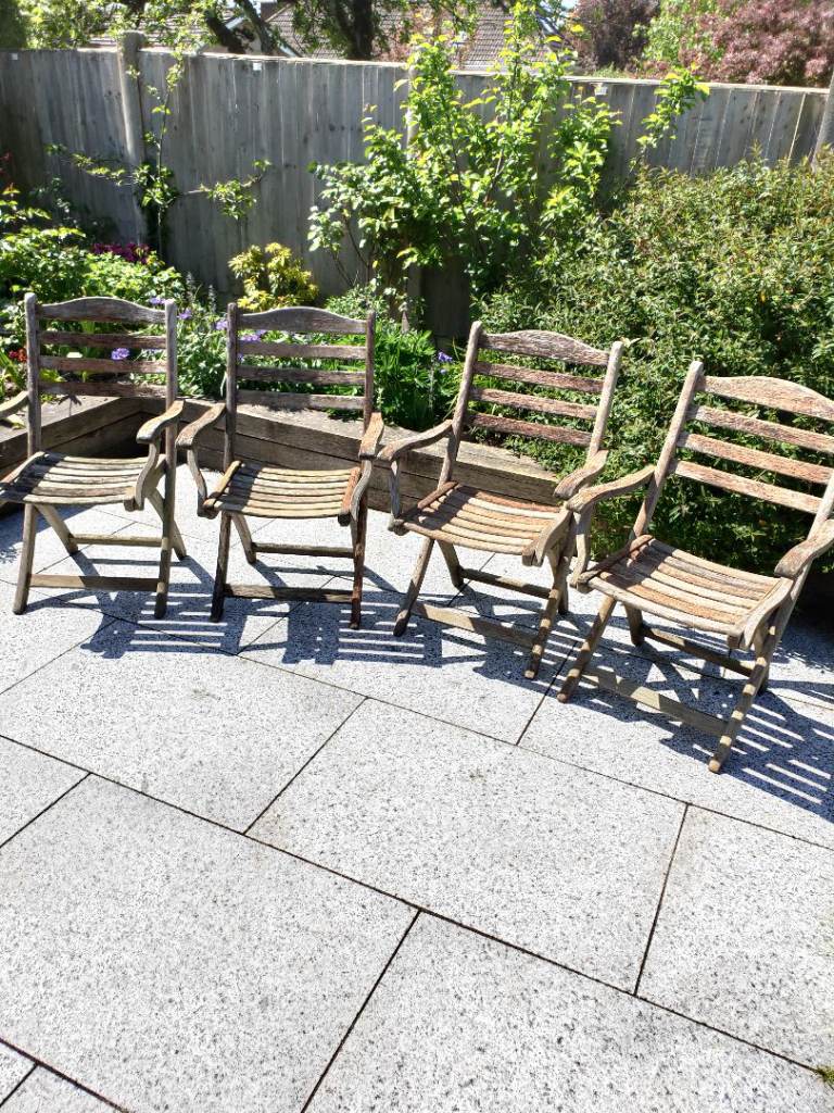 4 Garden Hardwood Folding Chairs - Alexander Rose