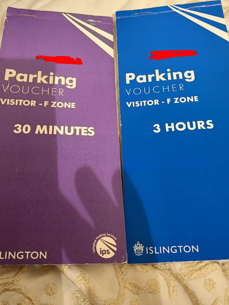 Parking vouchers Islington 3 hours 30 minutes 