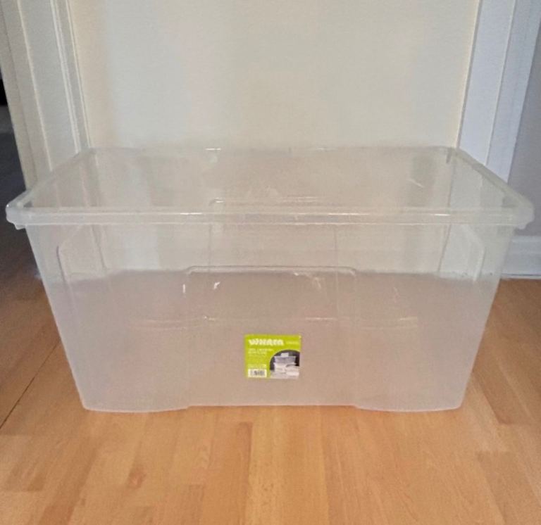 FREE - Brand New Wham Crystal Storage Box 110L (Damaged Corner) No Lid 