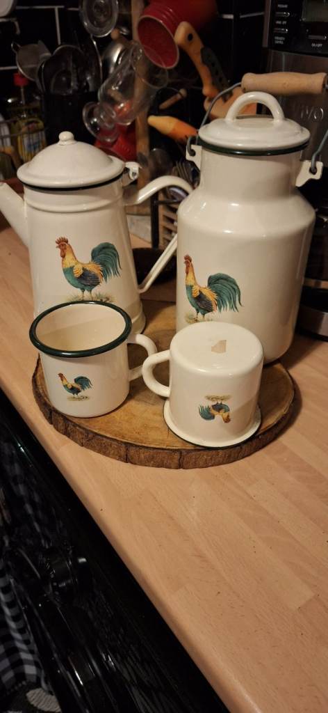 VINTAGE Enamel Kitchen containers 