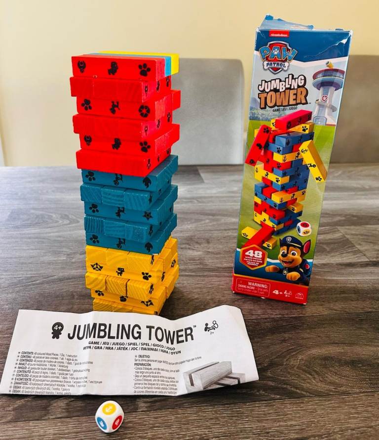 🐾Paw Patrol Jumbling tower blocks with dice, instructions and box🐾