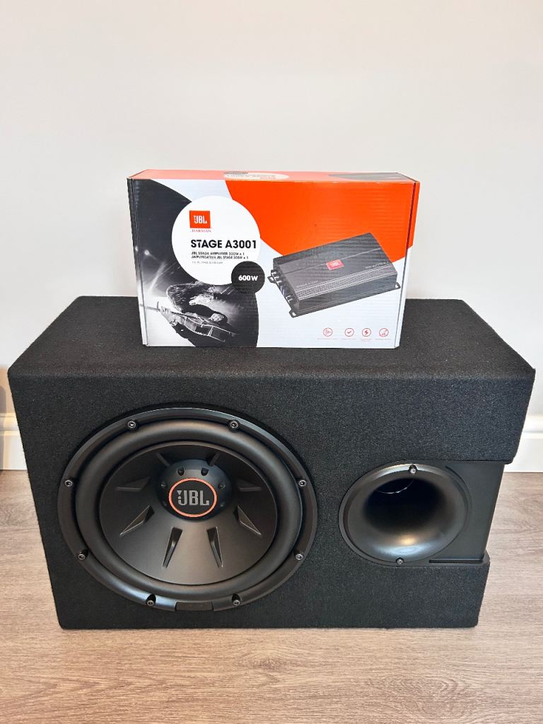 JBL Club 1224SS 12” Sub Box with JBL Stage A3001 Mono Amp Boxed