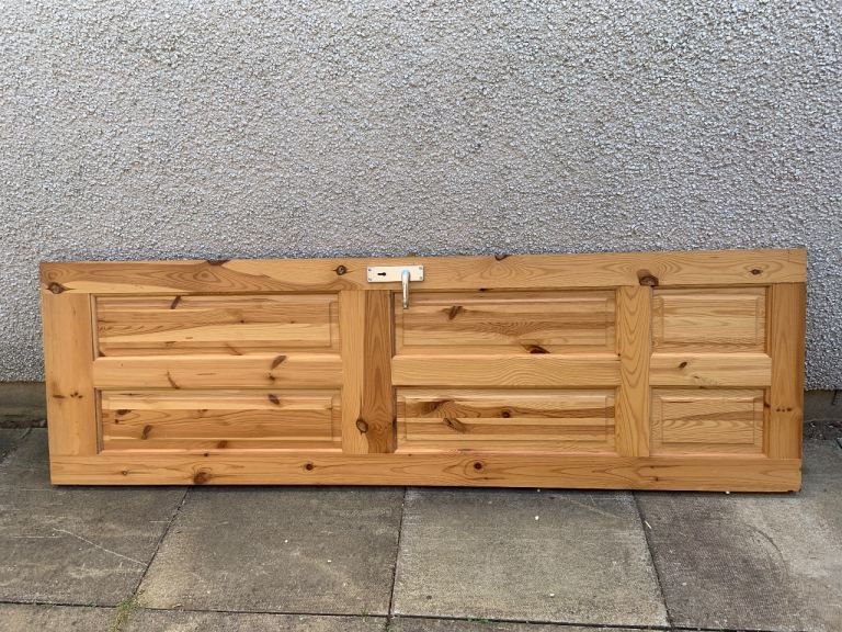 Solid Pine Six Panel Door with Handles and Lock