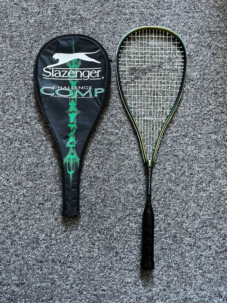 Raqueta Antigua De Squash Slazenger De Madera Phantom Silver Blanco 0