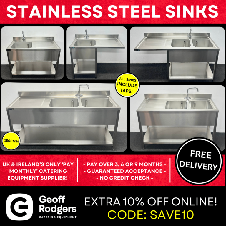 New & Used Commercial Stainless Steel Sinks - Pay Over 3 Months - In Stock NOW!