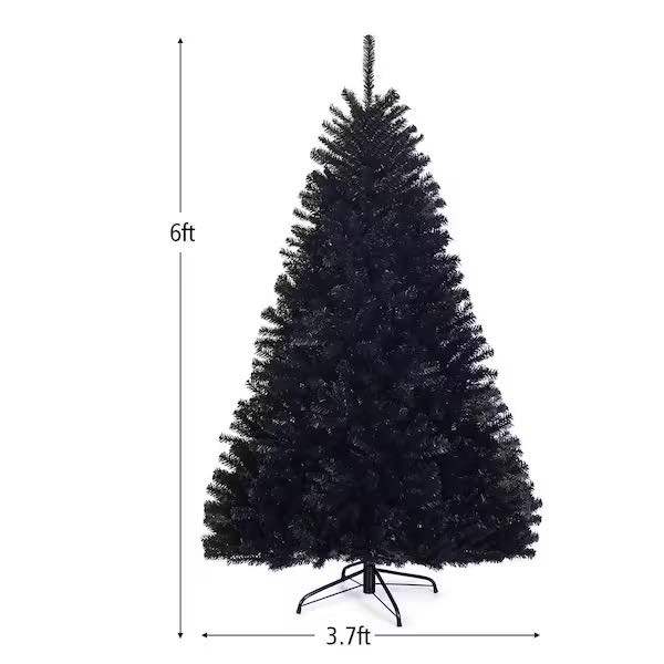 6ft/1.8m Pine Black Artificial Christmas Tree