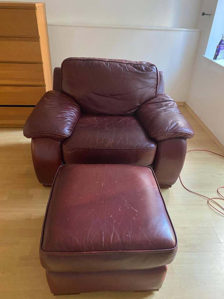 Sofa one seater and footstool