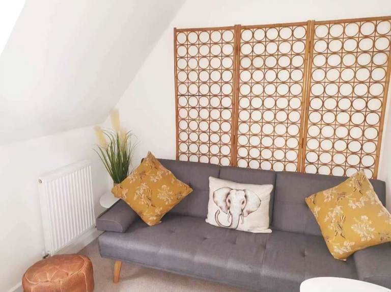 Vintage 1960s Bamboo Circle Room Divider, 3 Panel Folding Screen, Retro/ Boho, TLC 
