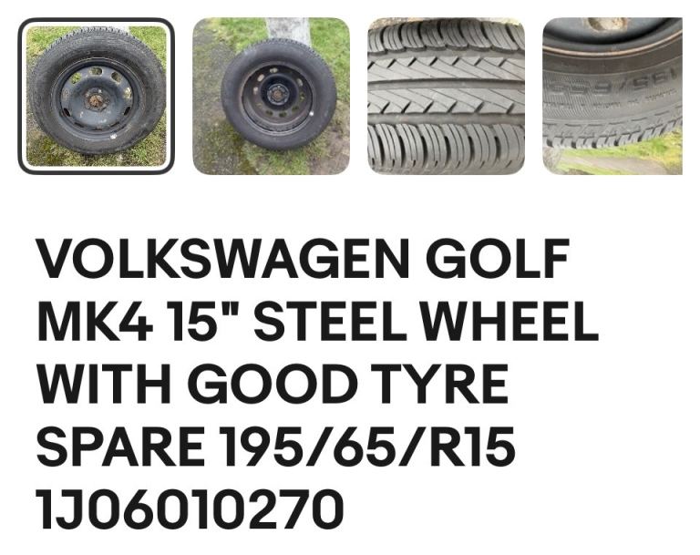 VW spare wheel mk4golf good condition 