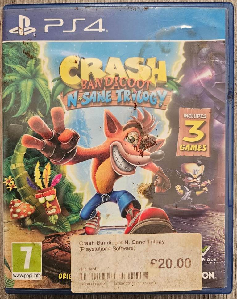 Crash Bandicoot N. Sane Trilogy Sony PlayStation 4 PS PS4 Video Game Kids Family