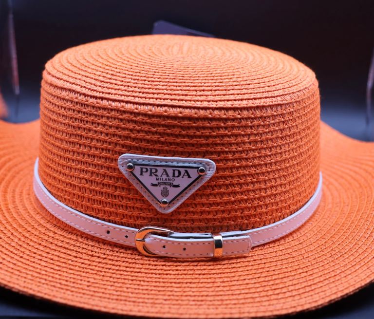 Prada Open-Weave Straw Boater Hat with Leather Band Vtg Antique 1910s 1915 Gordon Boater Woven Straw Hat Skimmer  main image 4