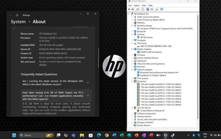 HP ProBook 13 G8 Full Aluminium Pro 11th Gen Laptop 4.20GHz 16GB RAM Win 11 Pro +Office 2021 Pro