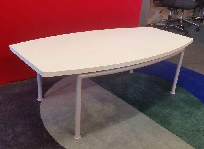 White Barrel-Shaped Coffee Table