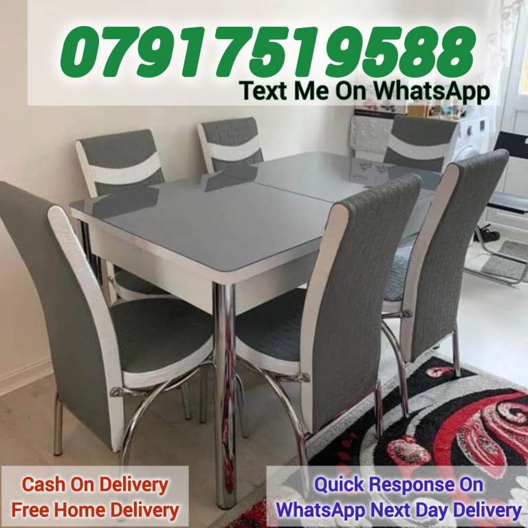 image for Available Dining Table With 4 And 6 Chairs