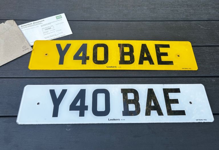 Personal number plate Y40 BAE 