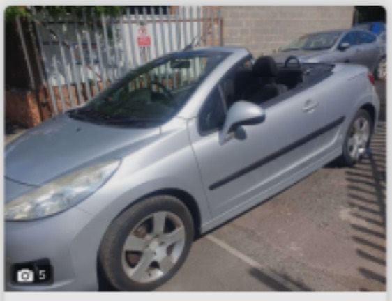 Peugeot, 207, Convertible, 2012, Manual, 1598 (cc), 2 doors