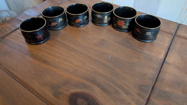 Set of 6 Japanese napkin rings