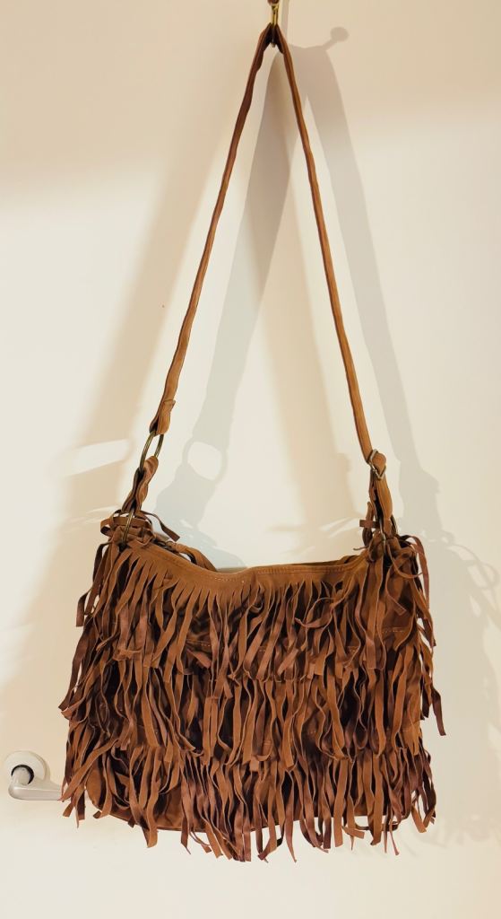 Atmosphere Faux Leather Fringe Tassel Messenger Crossbody Bag
