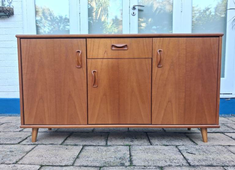 G PLAN FRESCO SIDEBOARD 1970S MID CENTURY TEAK 3 CUPBOARD 1 DRAWER