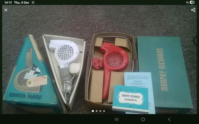 2 vintage hair dryers boxed cool hairdresser display item 