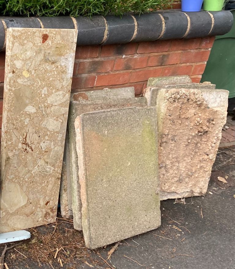 Paving slabs and marble hearth free to collect