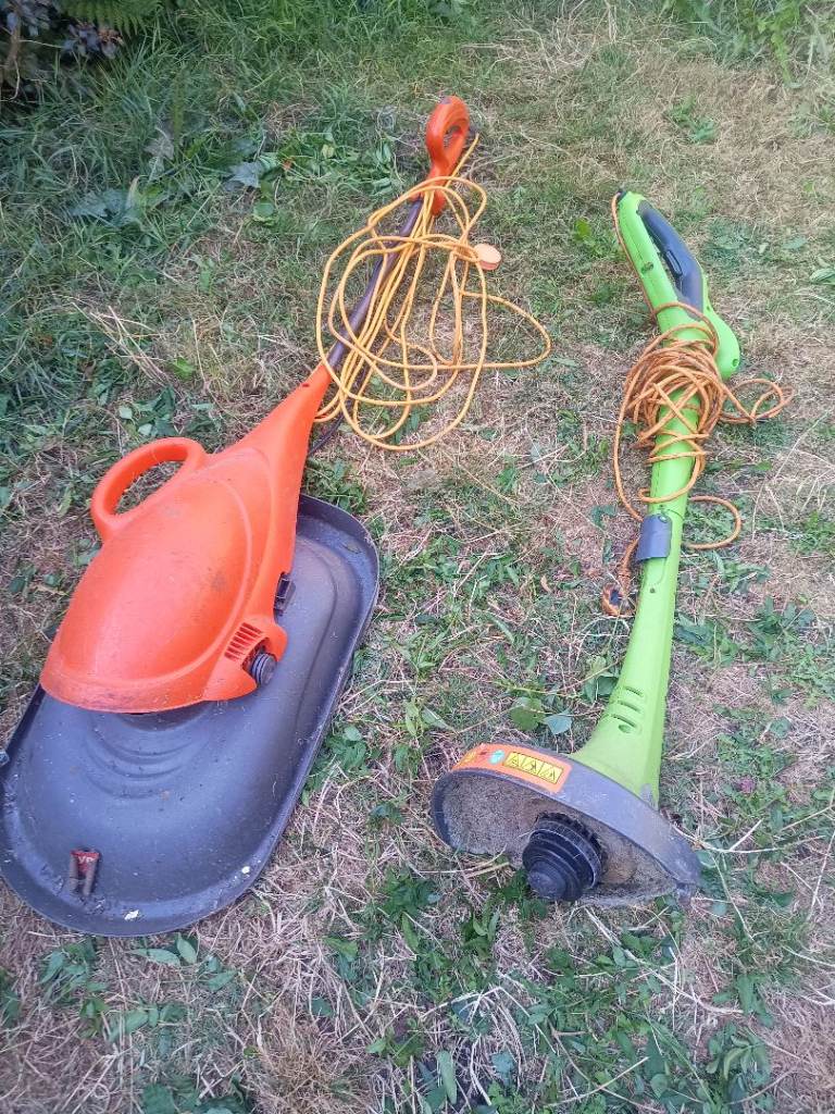 Electric lawnmower and grass strimmer 