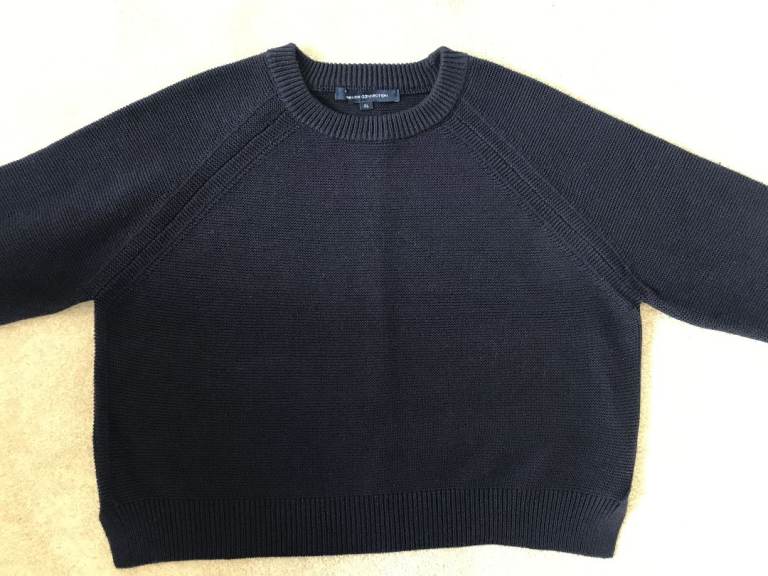 French Connection Womens XL Crop Jumper - Navy - NEW