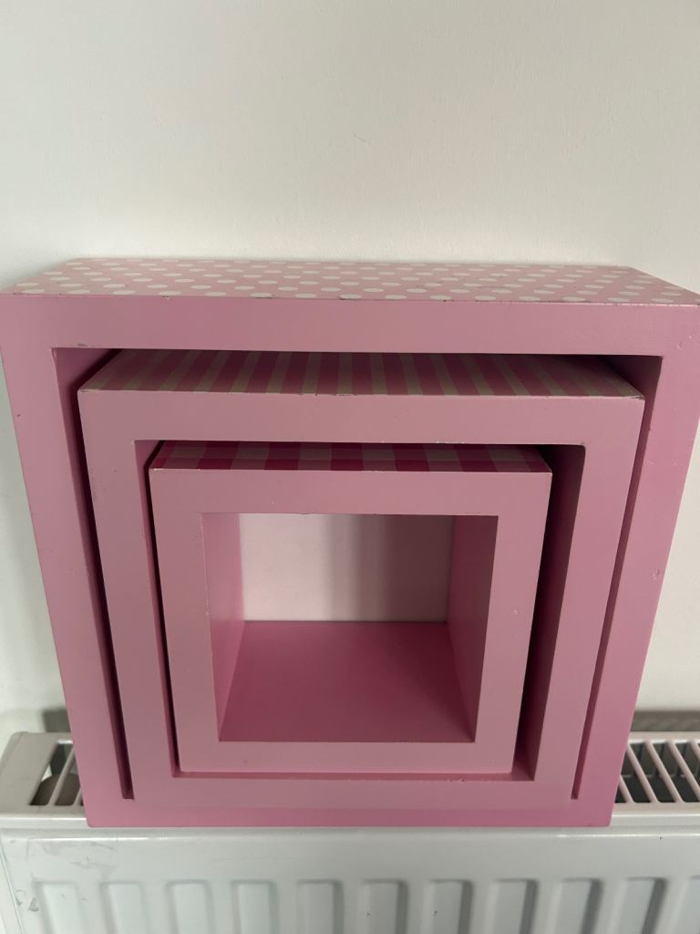 Girls bedroom/nursery square shelves