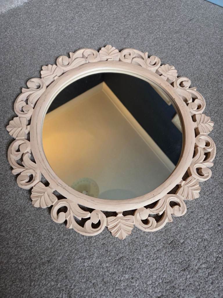 Unique boho wooden wall mirror