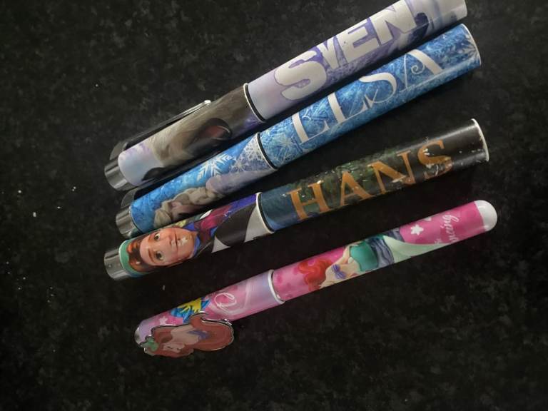 4 disney black ink pens brand new collection only