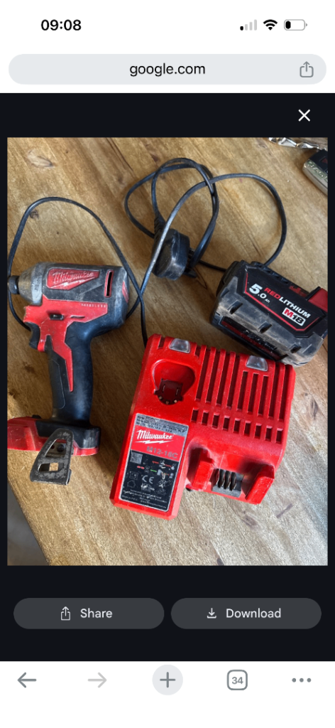 Milwaukee M18 Impact Driver with 5.0Ah Battery & Charger
