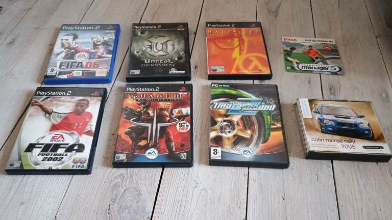 PS2 and PC games set.