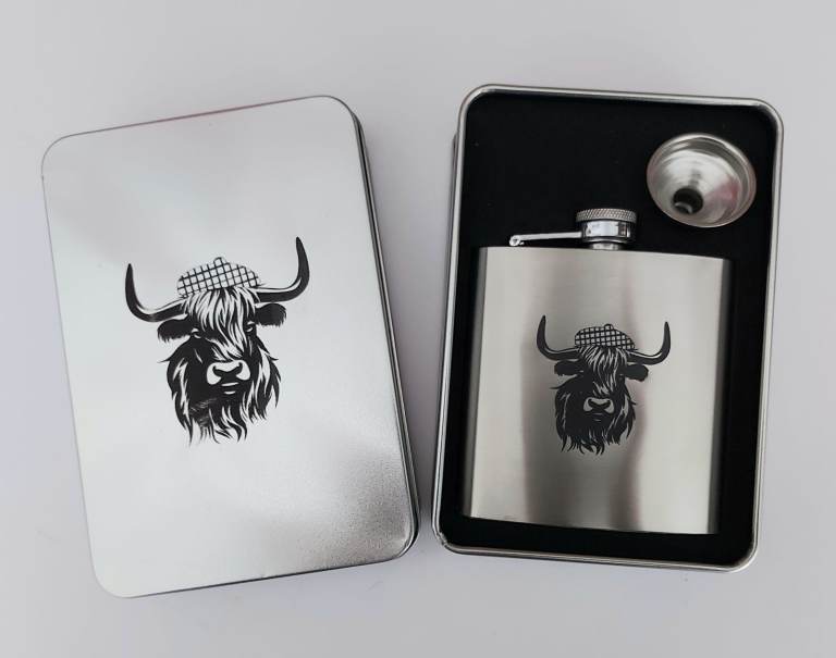 🥃 **Stunning Laser Engraved 6oz Hip Flask – Gift Boxed** 🥃