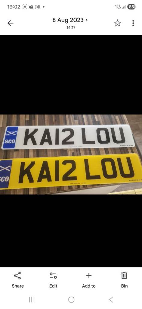 KA12 LOU. Private reg on retention