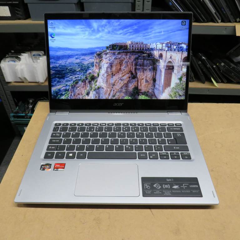 Acer Touchscreen Laptop Windows 11 Ryzen 3 Fast M.2 SSD USB C New Charger Spin 3