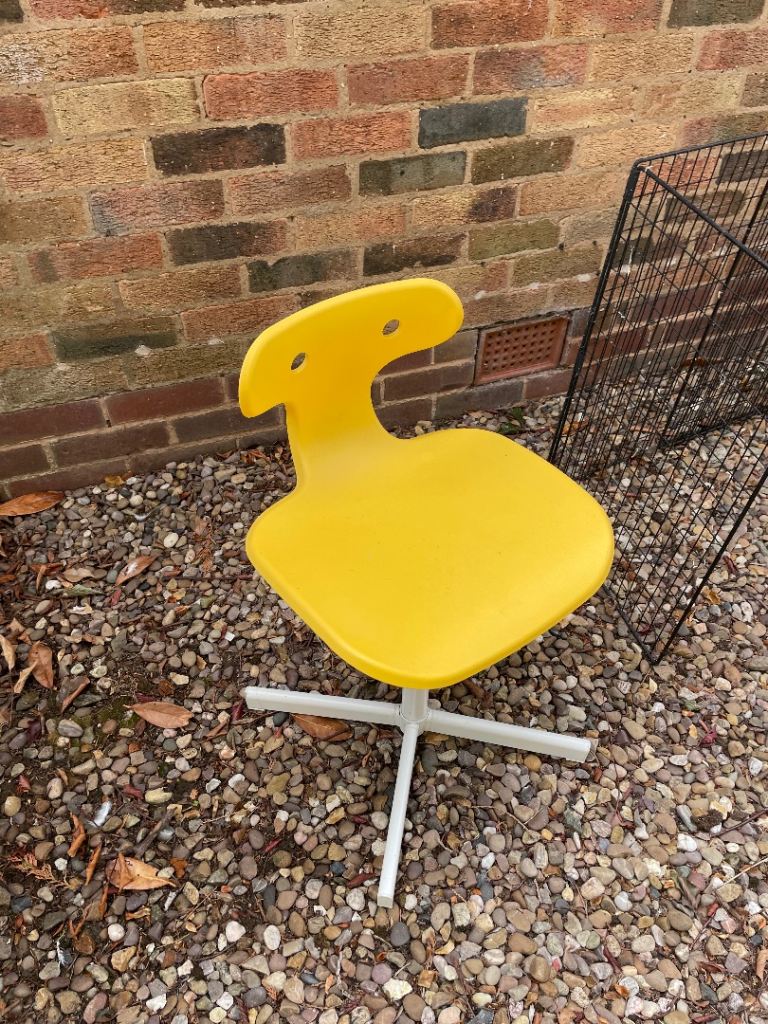 Yellow Adjustable IKEA Swivel Chair – Good Condition