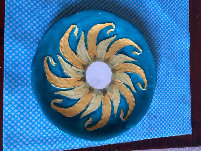 Antique 1930s Art Deco Plate Ivory Ware Hancock Hand Painted plate - reasonable offers accepted