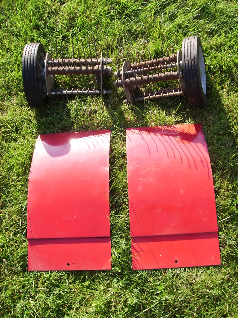 Mantis Tiller Scarifier / Dethatcher reels used for lawn care. 