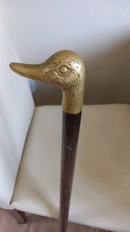 Brass duck head walking stick
