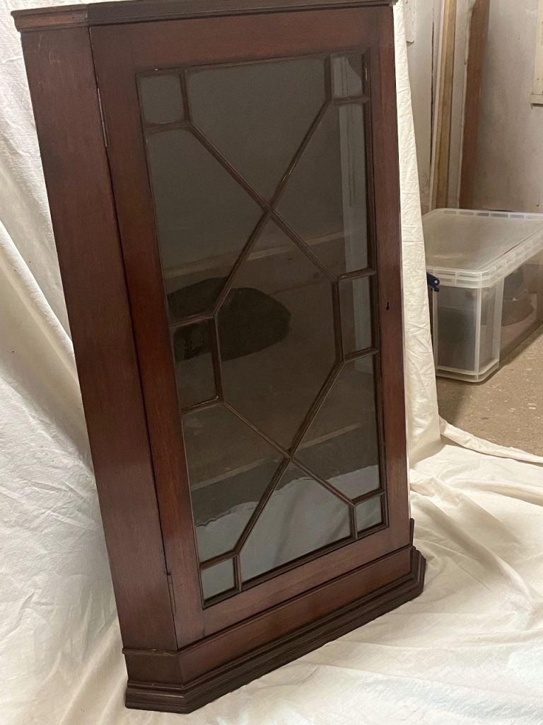 Lovely Wooden Corner Display Cabinet with Glass Door