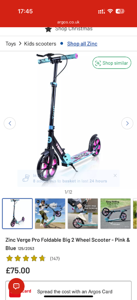 image for Zinc Verge Foldable Scooter BNWT 