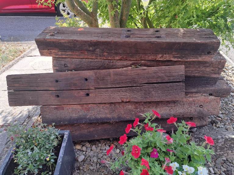 Reclaimed Wooden Railway Sleepers for Garden or Building Use
