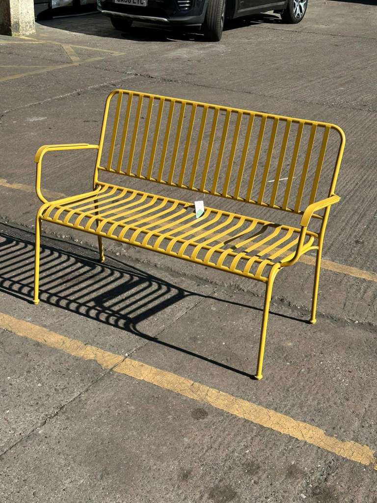 Indu 2 Seater Metal Garden Bench Yellow