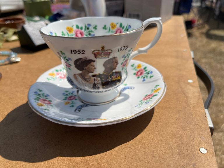 Queen Elizabeth II Silver Jubilee Commemorative Teacup and Saucer