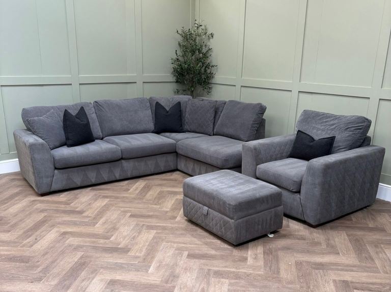 DFS Orka Corner Sofa, Armchair & Footstool