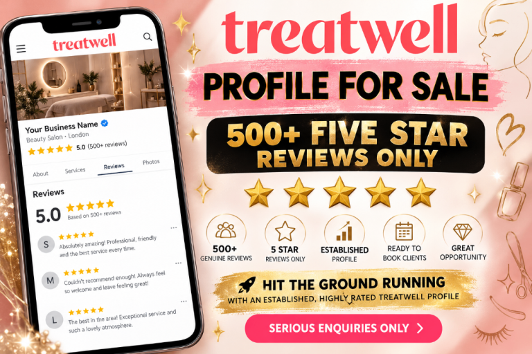TREATWELL PROFILE FOR SALE – 500+ FIVE-STAR REVIEWS! 🌟