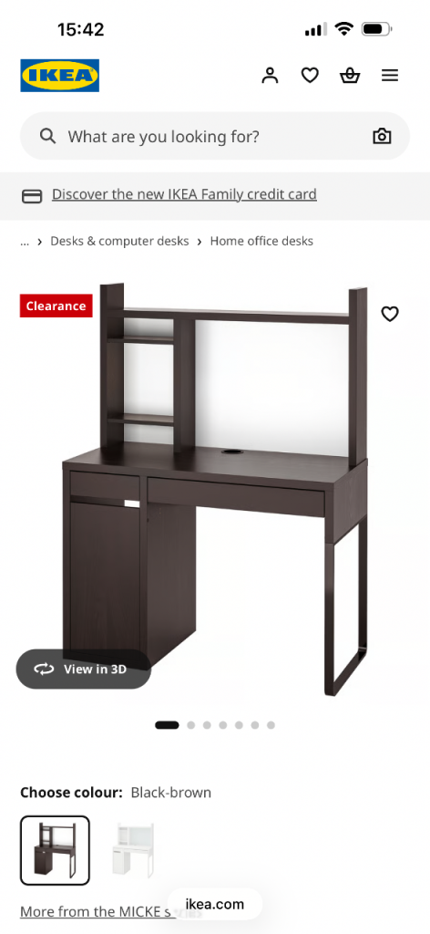 IKEA MICKE Desk with Storage Unit – Black